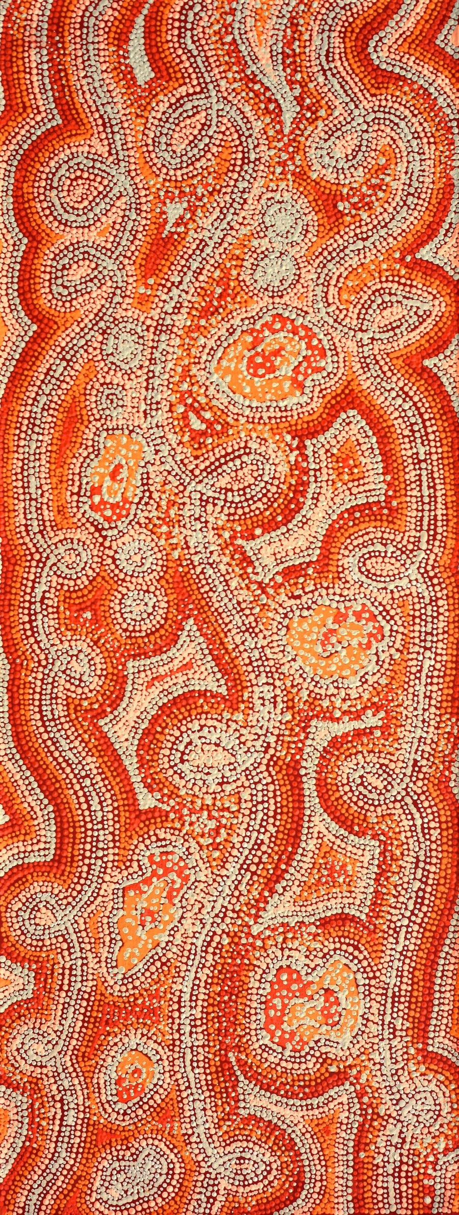 Aboriginal Artwork by Angelina Nampijinpa Tasman, Ngapa Jukurrpa (Water Dreaming) - Pirlinyarnu, 122x46cm