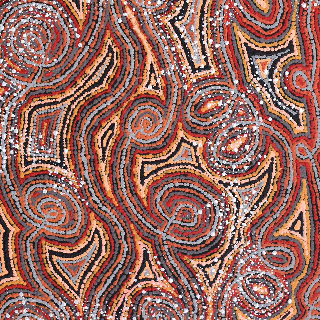 Aboriginal Artwork by Angelina Nampijinpa Tasman, Ngapa Jukurrpa (Water Dreaming) - Pirlinyarnu, 122x61cm