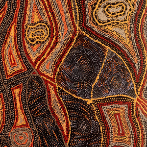 Aboriginal Artwork by Angelina Nampijinpa Tasman, Ngapa Jukurrpa (Water Dreaming) - Pirlinyarnu, 122x61cm - ART ARK®
