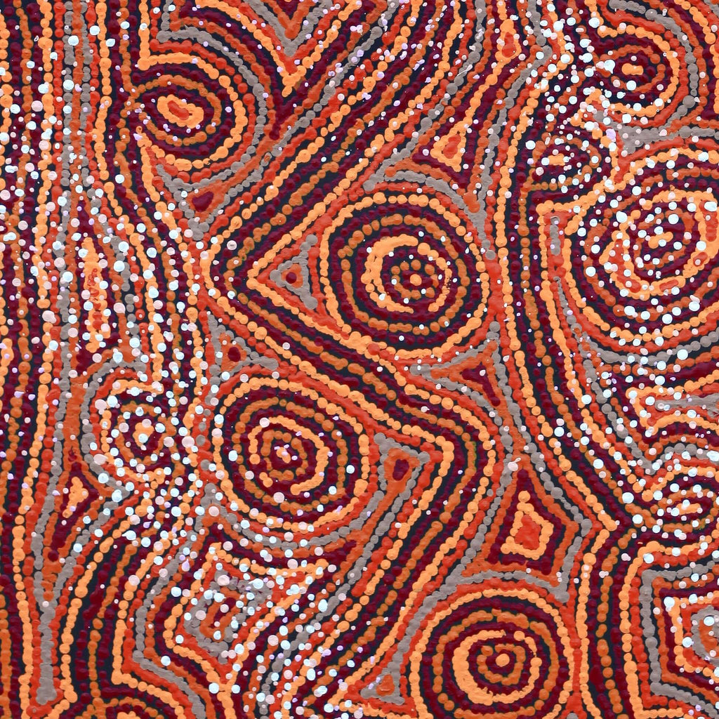 Aboriginal Artwork by Angelina Nampijinpa Tasman, Ngapa Jukurrpa (Water Dreaming) - Pirlinyarnu, 91x61cm - ART ARK®