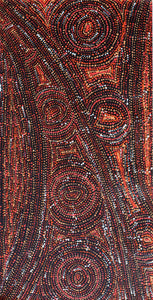 Aboriginal Artwork by Angelina Nampijinpa Tasman, Ngapa Jukurrpa (Water Dreaming)  -  Pirlinyarnu, 61x30cm - ART ARK®
