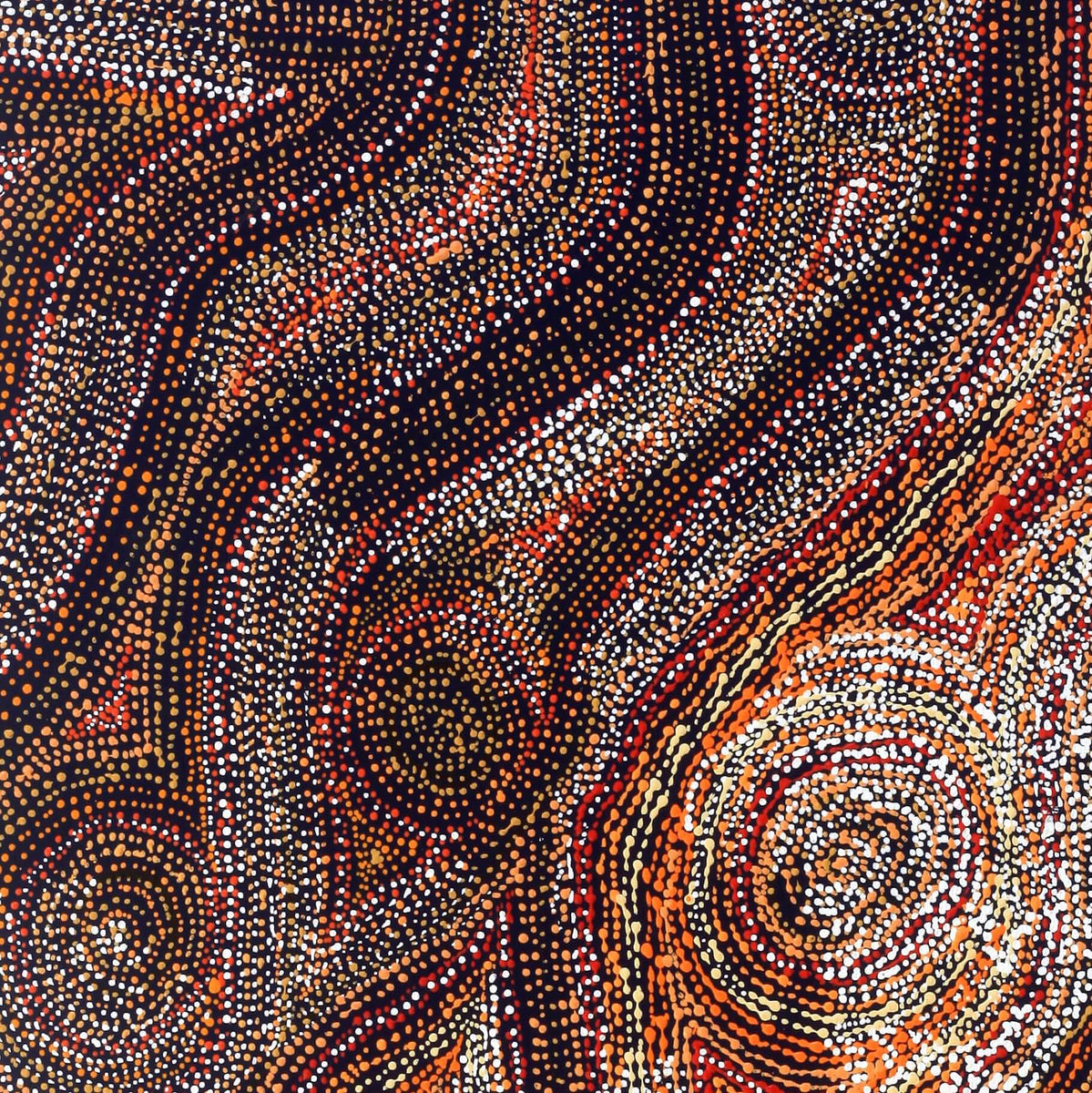 Aboriginal Artwork by Angelina Nampijinpa Tasman, Ngapa Jukurrpa (Water Dreaming) - Pirlinyarnu, 107x46cm