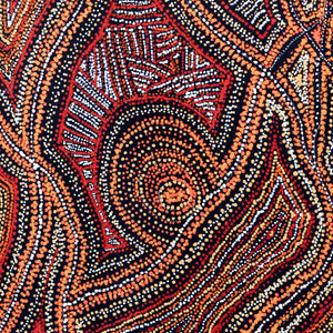 Aboriginal Artwork by Angelina Nampijinpa Tasman, Ngapa Jukurrpa (Water Dreaming)  -  Pirlinyarnu, 122x61cm - ART ARK®