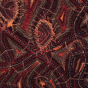 Aboriginal Artwork by Angelina Nampijinpa Tasman, Ngapa Jukurrpa (Water Dreaming)  -  Pirlinyarnu, 61x61cm - ART ARK®