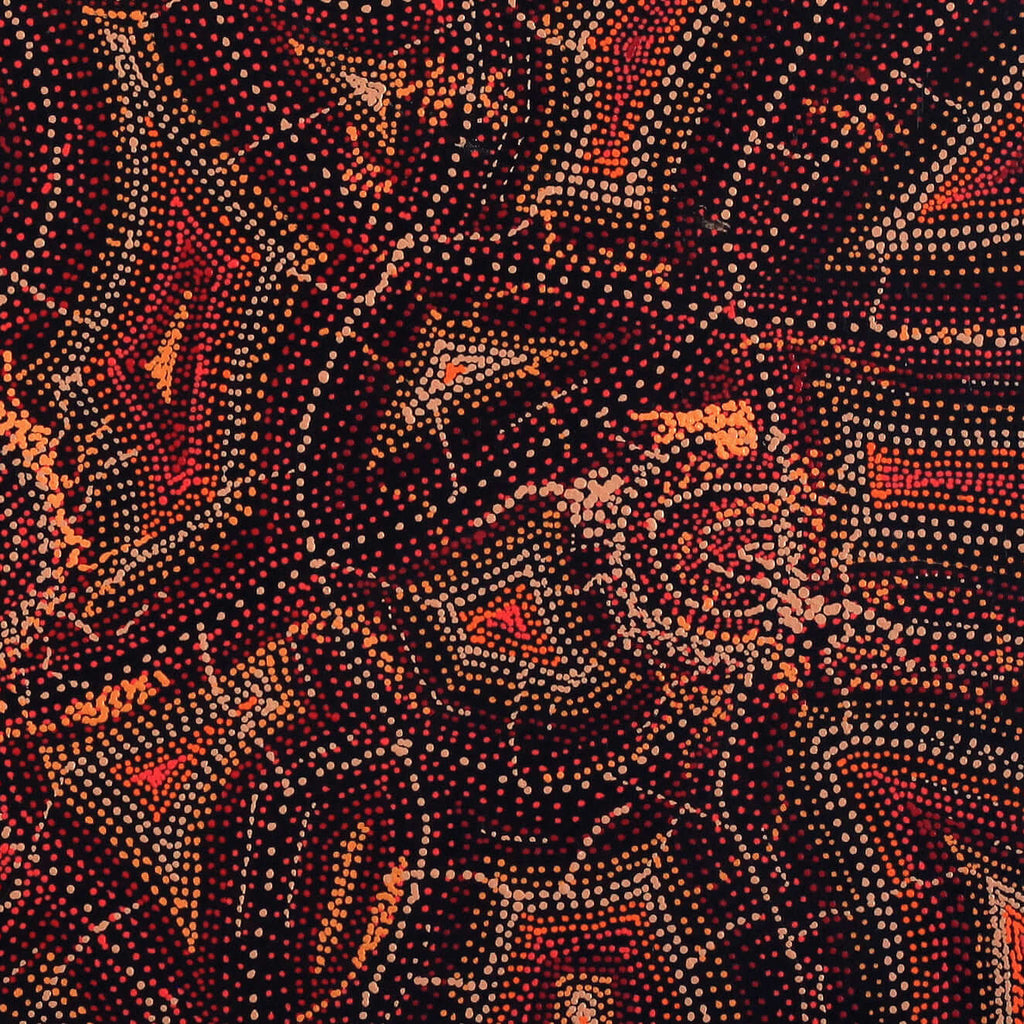 Aboriginal Artwork by Angelina Nampijinpa Tasman, Ngapa Jukurrpa (Water Dreaming) - Pirlinyarnu, 61x61cm