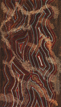 Aboriginal Artwork by Angelina Nampijinpa Tasman, Ngapa Jukurrpa (Water Dreaming) - Pirlinyarnu, 107x61cm