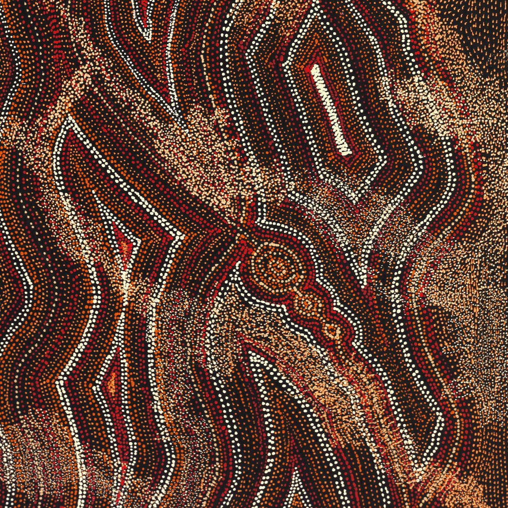 Aboriginal Artwork by Angelina Nampijinpa Tasman, Ngapa Jukurrpa (Water Dreaming) - Pirlinyarnu, 107x61cm