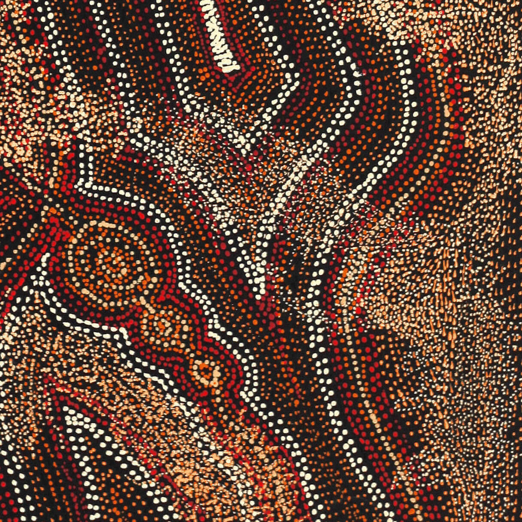 Aboriginal Artwork by Angelina Nampijinpa Tasman, Ngapa Jukurrpa (Water Dreaming) - Pirlinyarnu, 107x61cm