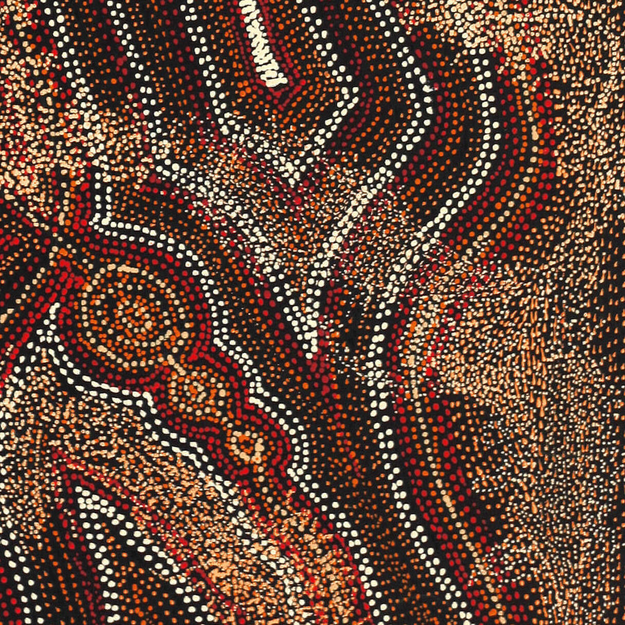 Aboriginal Artwork by Angelina Nampijinpa Tasman, Ngapa Jukurrpa (Water Dreaming) - Pirlinyarnu, 107x61cm