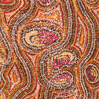 Aboriginal Artwork by Angelina Nampijinpa Tasman, Ngapa Jukurrpa (Water Dreaming) - Pirlinyarnu, 76x46cm
