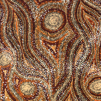 Aboriginal Artwork by Angelina Nampijinpa Tasman, Ngapa Jukurrpa (Water Dreaming) - Pirlinyarnu, 76x61cm