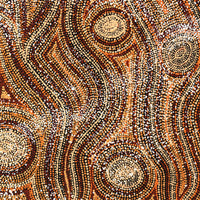 Aboriginal Artwork by Angelina Nampijinpa Tasman, Ngapa Jukurrpa (Water Dreaming) - Pirlinyarnu, 76x61cm