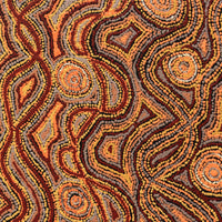 Aboriginal Artwork by Angelina Nampijinpa Tasman, Ngapa Jukurrpa (Water Dreaming) - Pirlinyarnu, 91x46cm