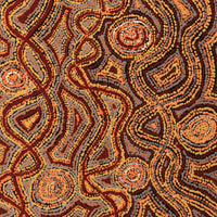 Aboriginal Artwork by Angelina Nampijinpa Tasman, Ngapa Jukurrpa (Water Dreaming) - Pirlinyarnu, 91x46cm