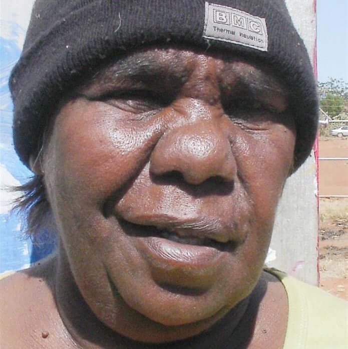 Aboriginal Artwork by Angelina Nampijinpa Tasman, Ngapa Jukurrpa (Water Dreaming) - Pirlinyarnu, 76x46cm