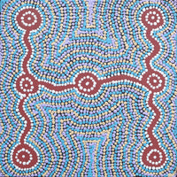 Aboriginal Artwork by Angharad Napurrurla Gibson, Watiya-warnu Jukurrpa (Seed Dreaming), 30x30cm