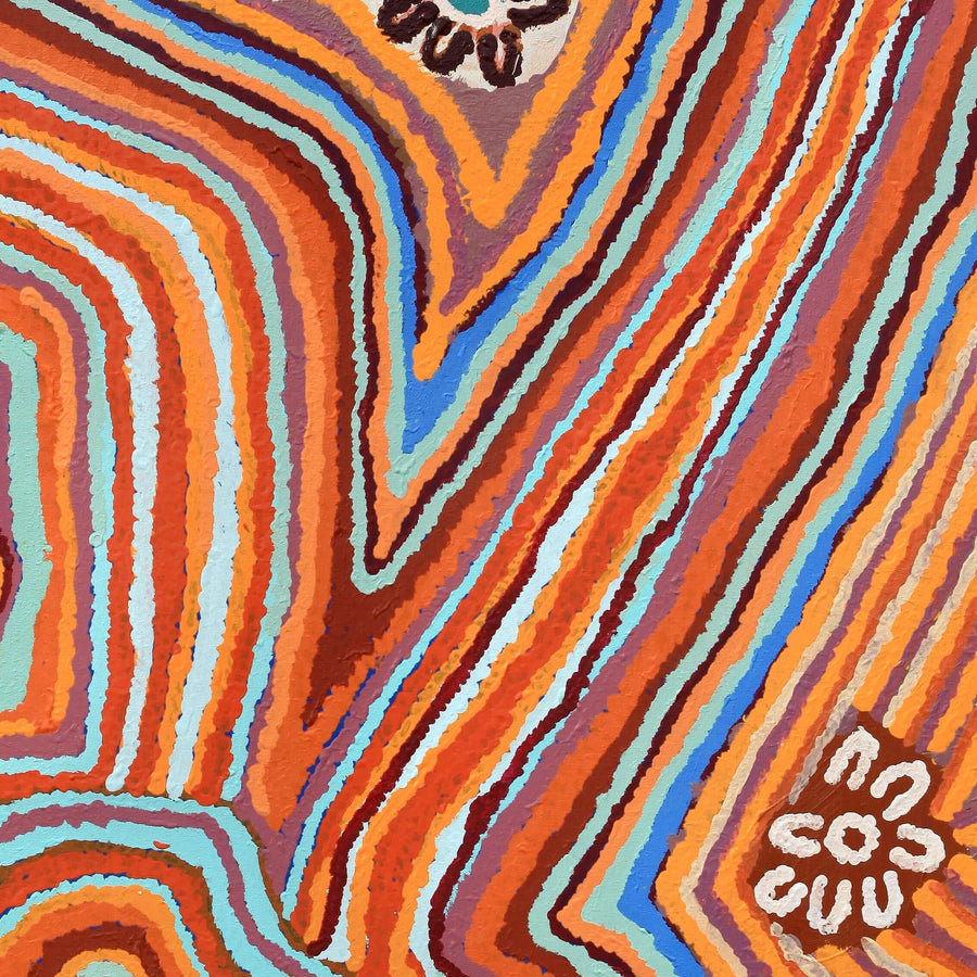 Aboriginal Artwork by Angkaliya Nelson, Mamungari, 107x91cm