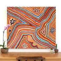 Aboriginal Artwork by Angkaliya Nelson, Mamungari, 107x91cm