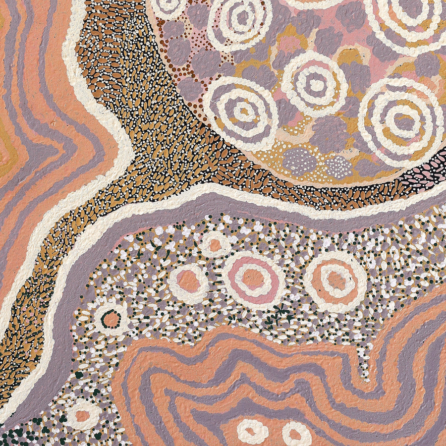 Aboriginal Artwork by Angkaliya Nelson, Kungkarangkalpa (Seven Sisters Story), 121x91cm