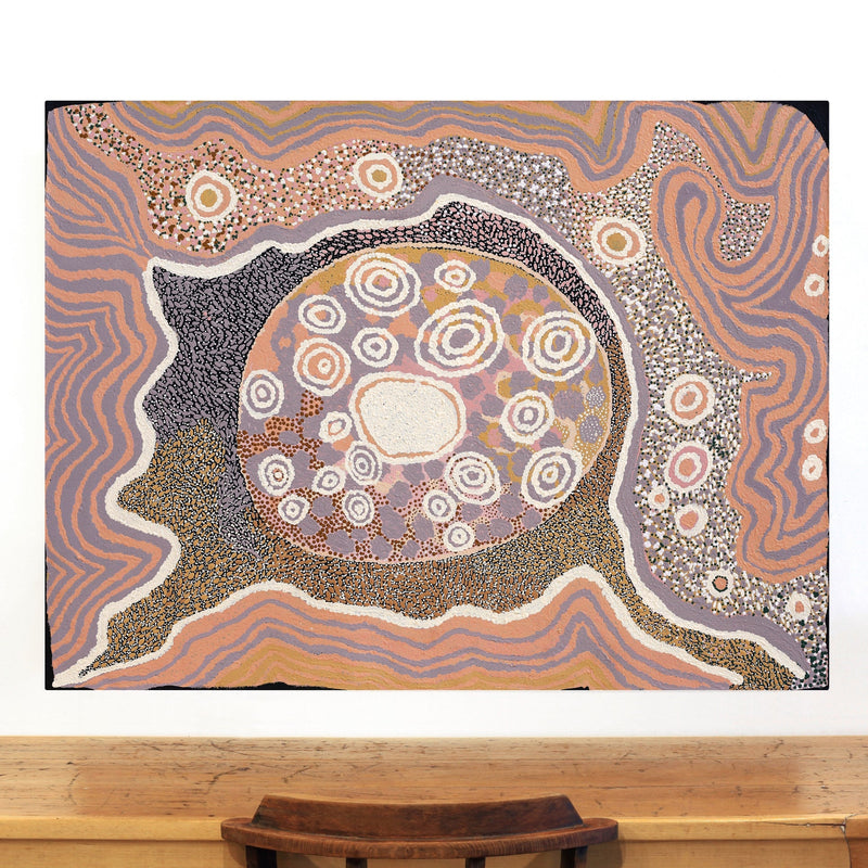 Aboriginal Artwork by Angkaliya Nelson, Kungkarangkalpa (Seven Sisters Story), 121x91cm