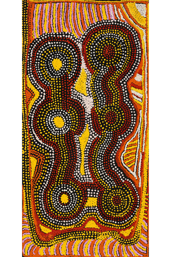 Aboriginal Artwork by Angkaliya Nelson, Kungkarangkalpa (Seven Sisters Story), 91x45cm