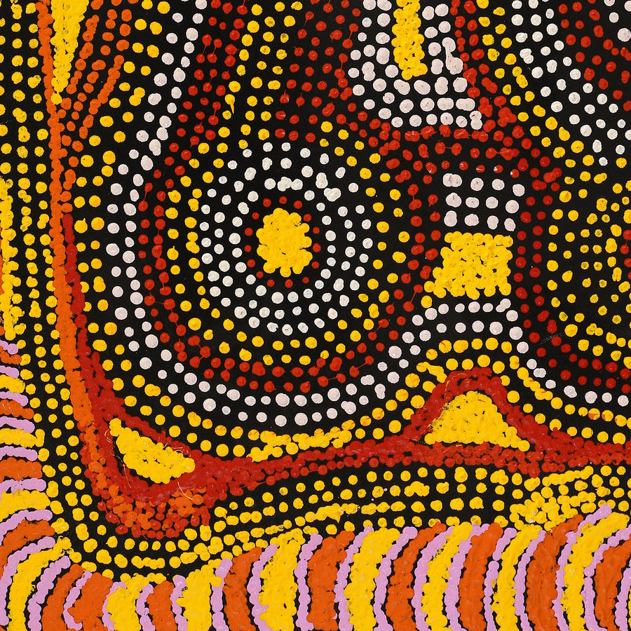 Aboriginal Artwork by Angkaliya Nelson, Kungkarangkalpa (Seven Sisters Story), 91x45cm