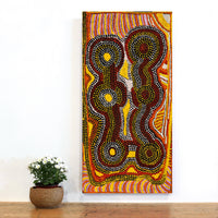 Aboriginal Artwork by Angkaliya Nelson, Kungkarangkalpa (Seven Sisters Story), 91x45cm