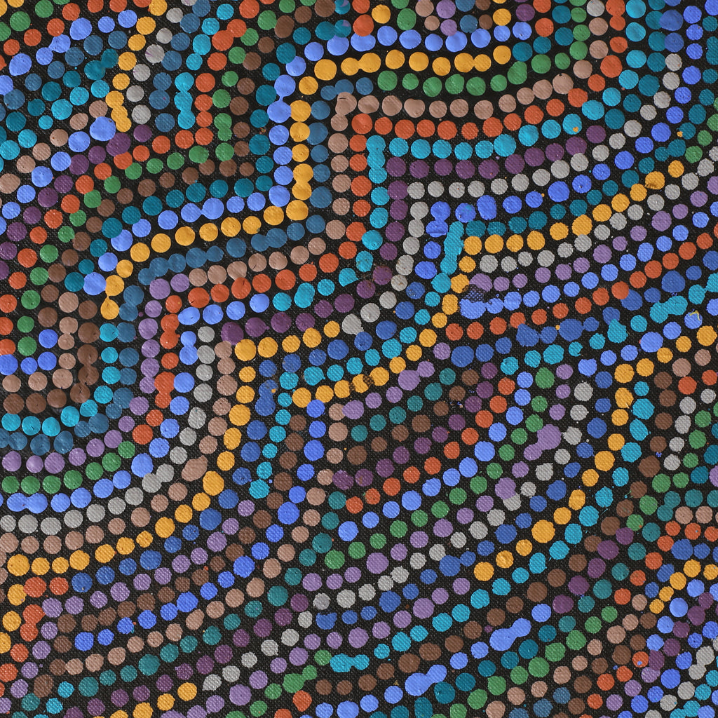 Aboriginal Artwork by Anita Nakamarra Gibson, Ngapa Jukurrpa (Water Dreaming) - Puyurru, 91x76cm