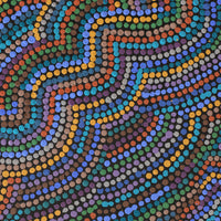 Aboriginal Artwork by Anita Nakamarra Gibson, Ngapa Jukurrpa (Water Dreaming) - Puyurru, 91x76cm
