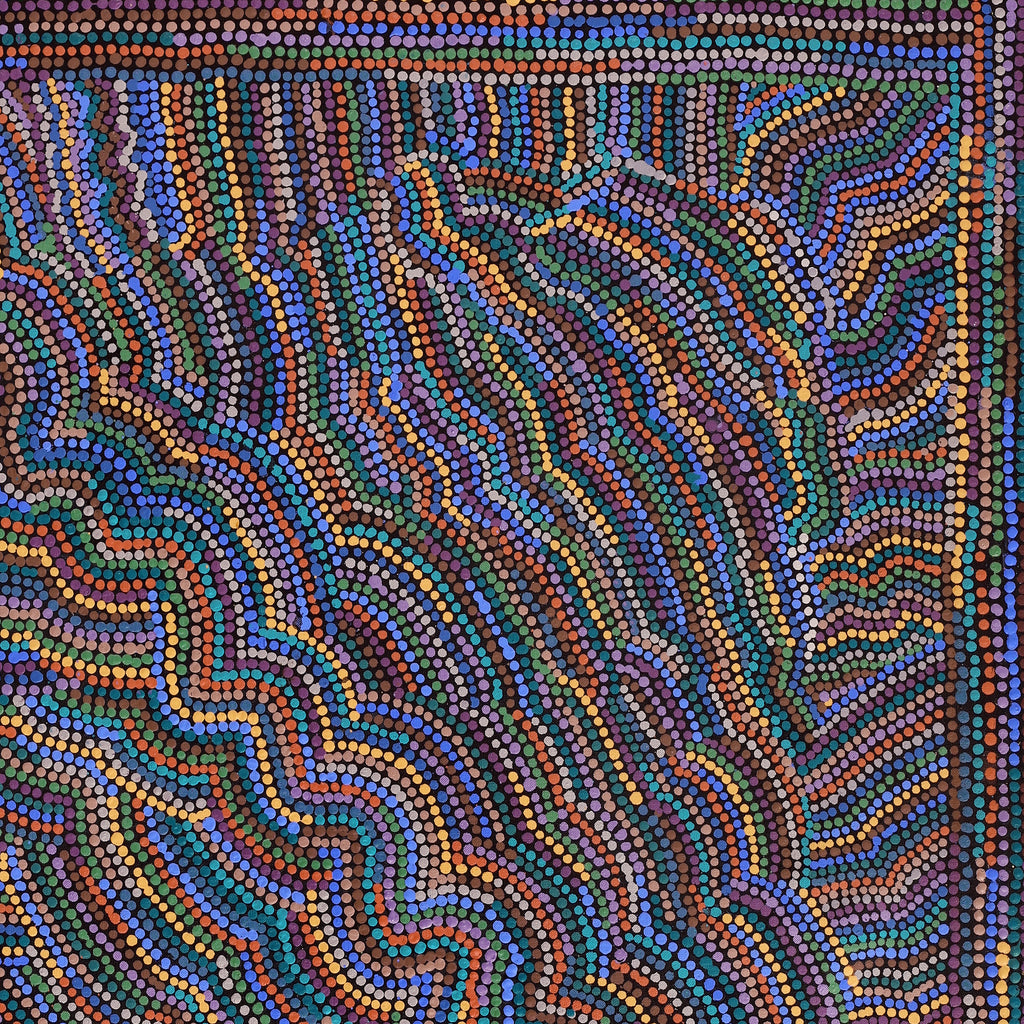 Aboriginal Artwork by Anita Nakamarra Gibson, Ngapa Jukurrpa (Water Dreaming) - Puyurru, 91x76cm