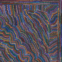 Aboriginal Artwork by Anita Nakamarra Gibson, Ngapa Jukurrpa (Water Dreaming) - Puyurru, 91x76cm