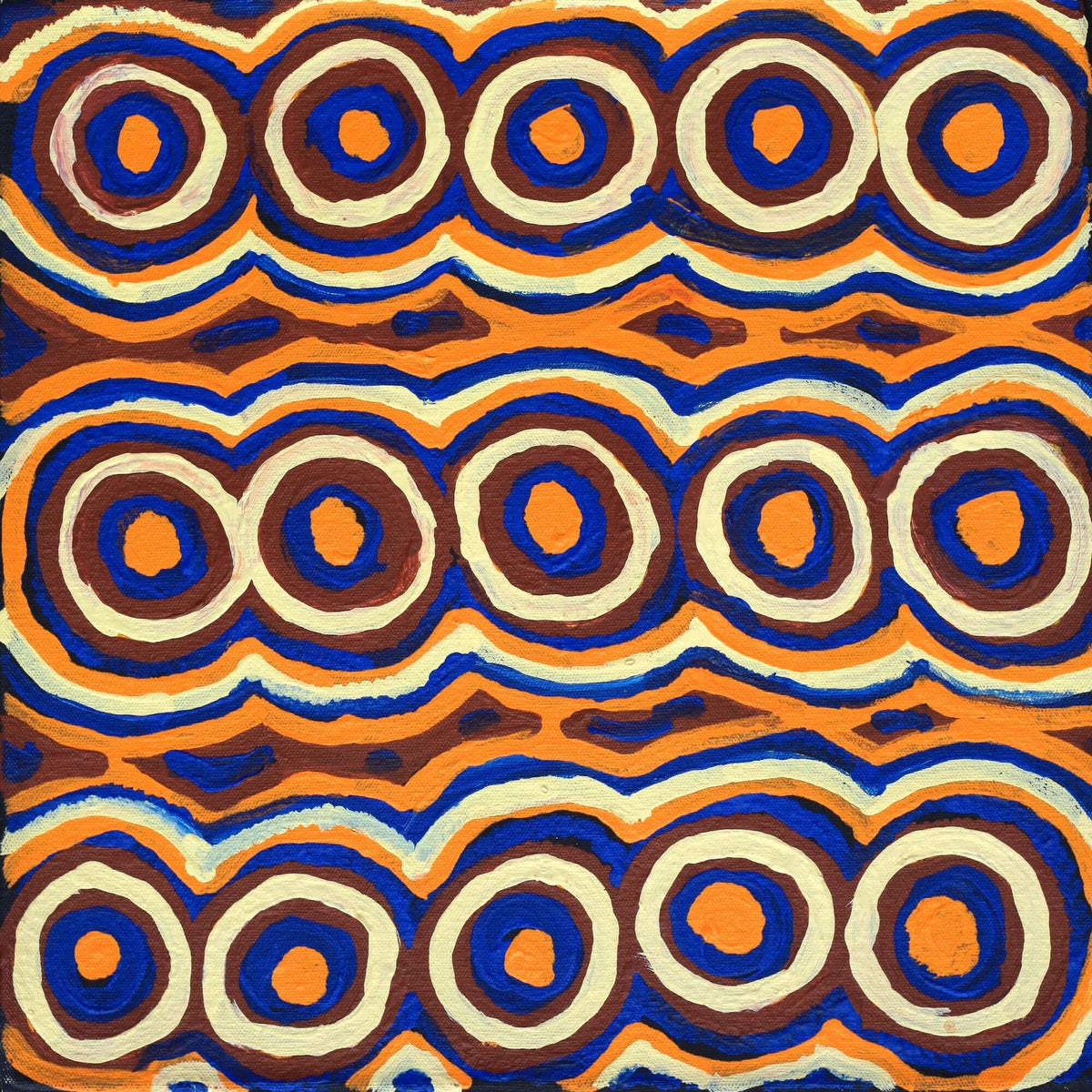 Aboriginal Art by Anmanari Nolan, Mulpu - Bush Mushroom, 40x40cm - ART ARK®