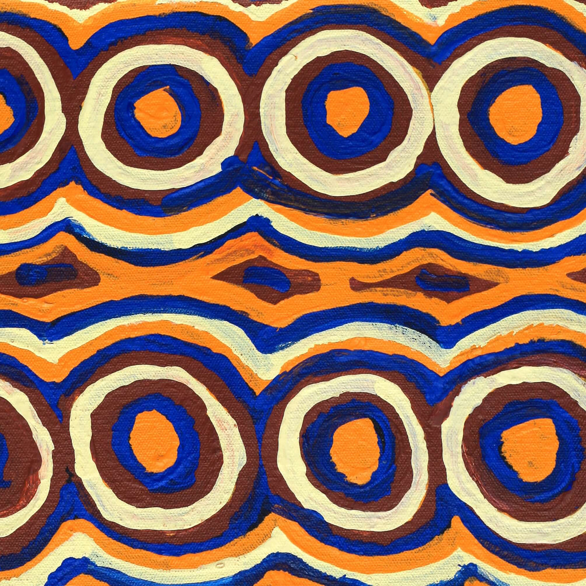 Aboriginal Artwork by Anmanari Nolan, Mulpu - Bush Mushroom, 40x40cm
