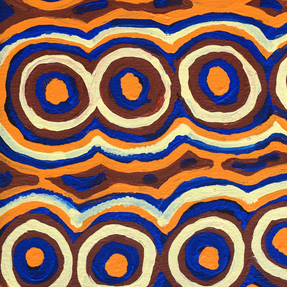 Aboriginal Artwork by Anmanari Nolan, Mulpu - Bush Mushroom, 40x40cm