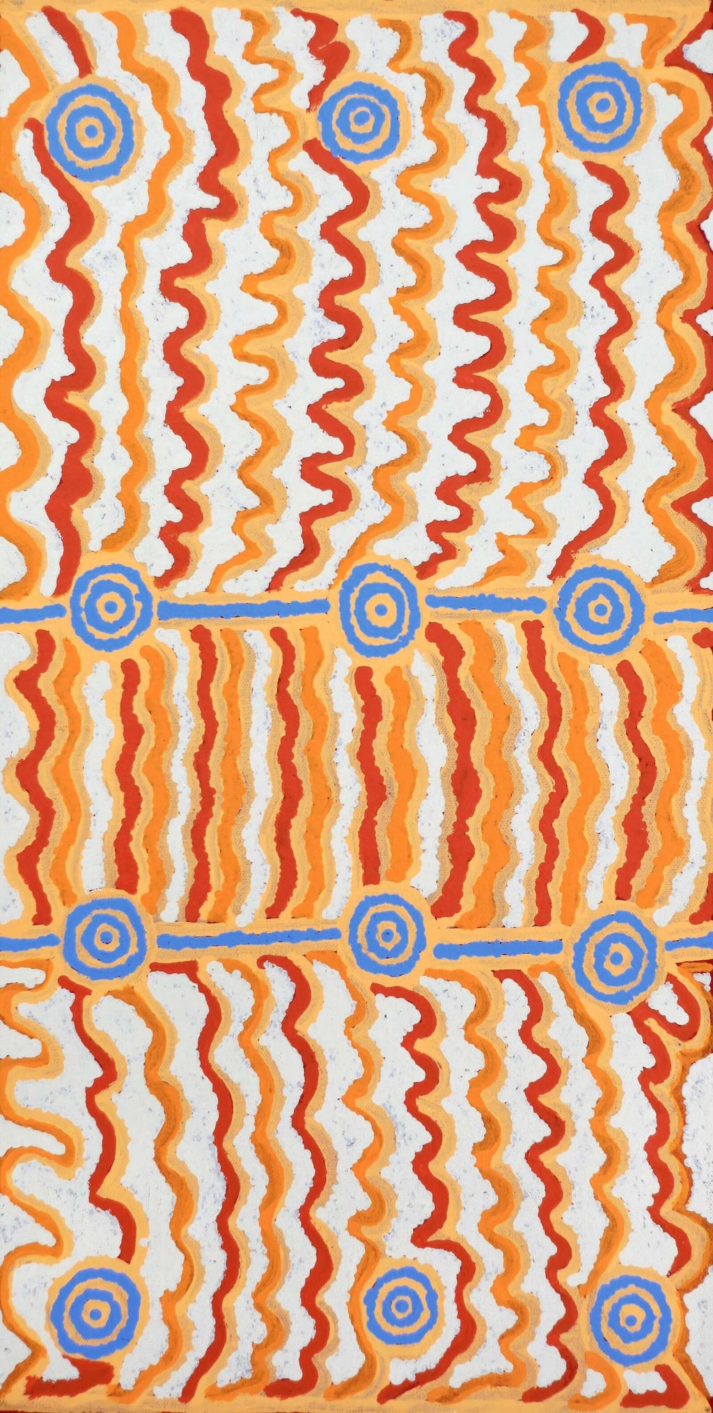 Aboriginal Artwork by Ann Lane Nee Dixon, Pirrnpirrnga - Desert Bore, 60x30cm