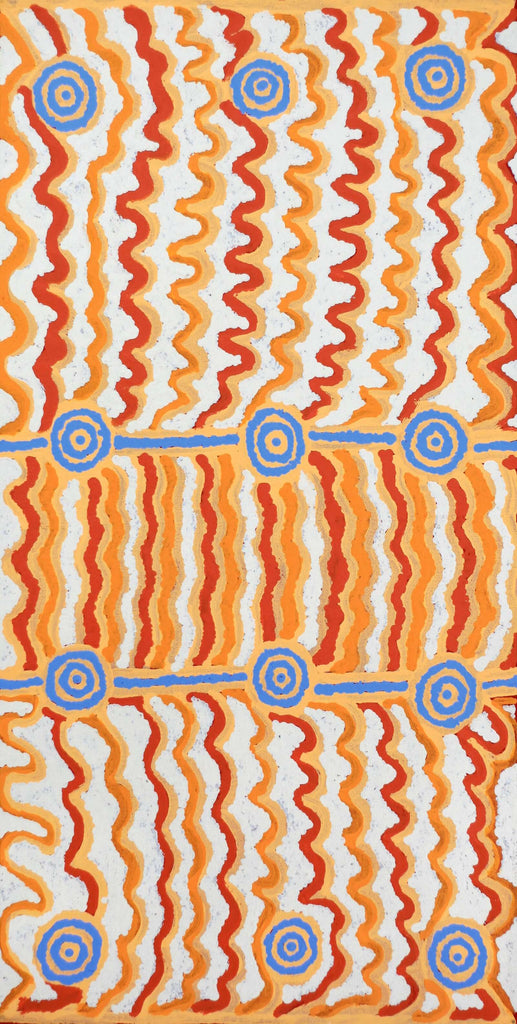 Aboriginal Artwork by Ann Lane Nee Dixon, Pirrnpirrnga - Desert Bore, 60x30cm