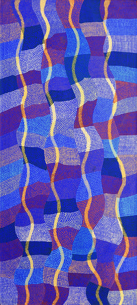 Aboriginal Artwork by Ann Lane Nee Dixon, Pirrnpirrnga - Desert Bore, 180x80cm