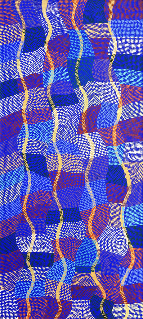 Aboriginal Artwork by Ann Lane Nee Dixon, Pirrnpirrnga - Desert Bore, 180x80cm