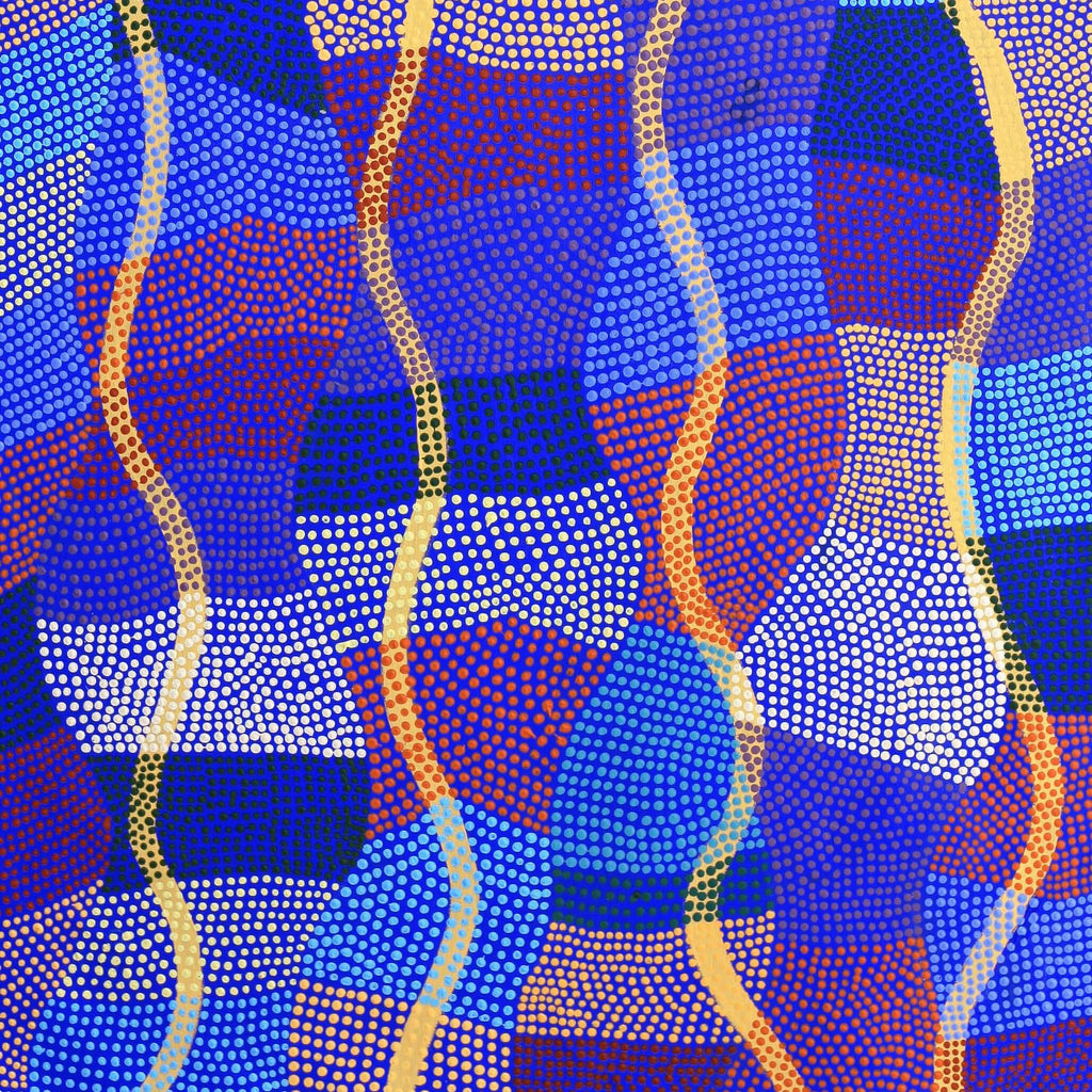 Aboriginal Artwork by Ann Lane Nee Dixon, Pirrnpirrnga - Desert Bore, 180x80cm