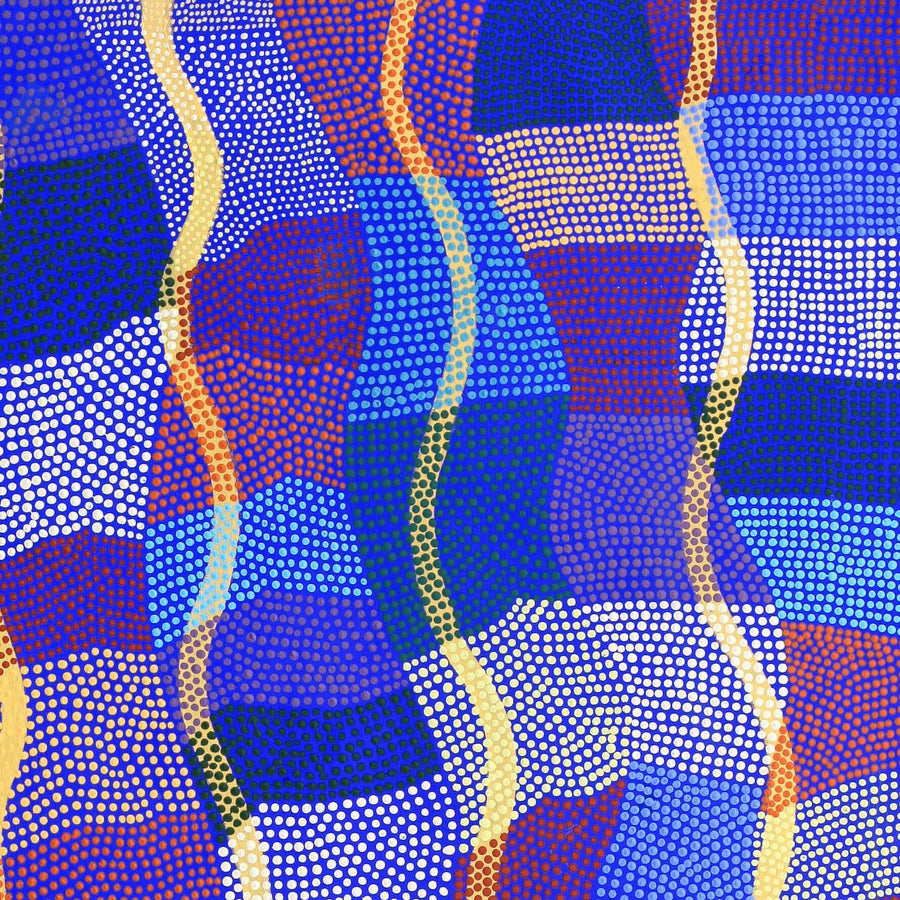 Aboriginal Artwork by Ann Lane Nee Dixon, Pirrnpirrnga - Desert Bore, 180x80cm