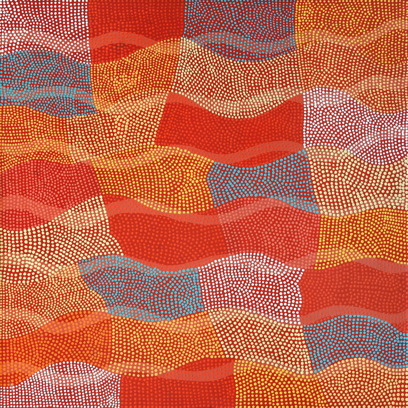 Aboriginal Artwork by Ann Lane Nee Dixon, Pirrnpirrnga - Desert Bore, 70x70cm