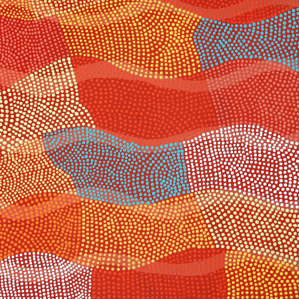 Aboriginal Artwork by Ann Lane Nee Dixon, Pirrnpirrnga - Desert Bore, 70x70cm