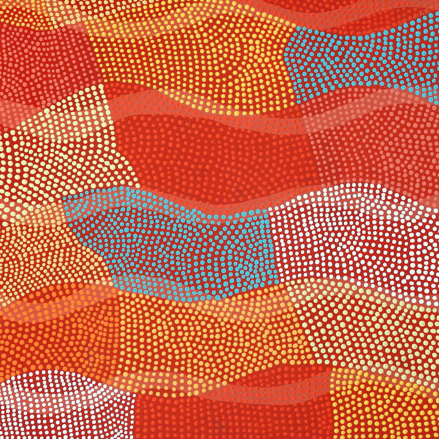Aboriginal Artwork by Ann Lane Nee Dixon, Pirrnpirrnga - Desert Bore, 70x70cm
