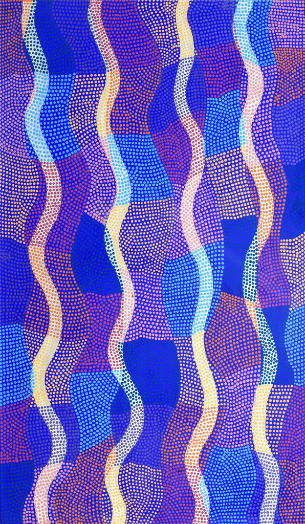 Aboriginal Artwork by Ann Lane Nee Dixon, Pirrnpirrnga - Desert Bore, 122x71cm