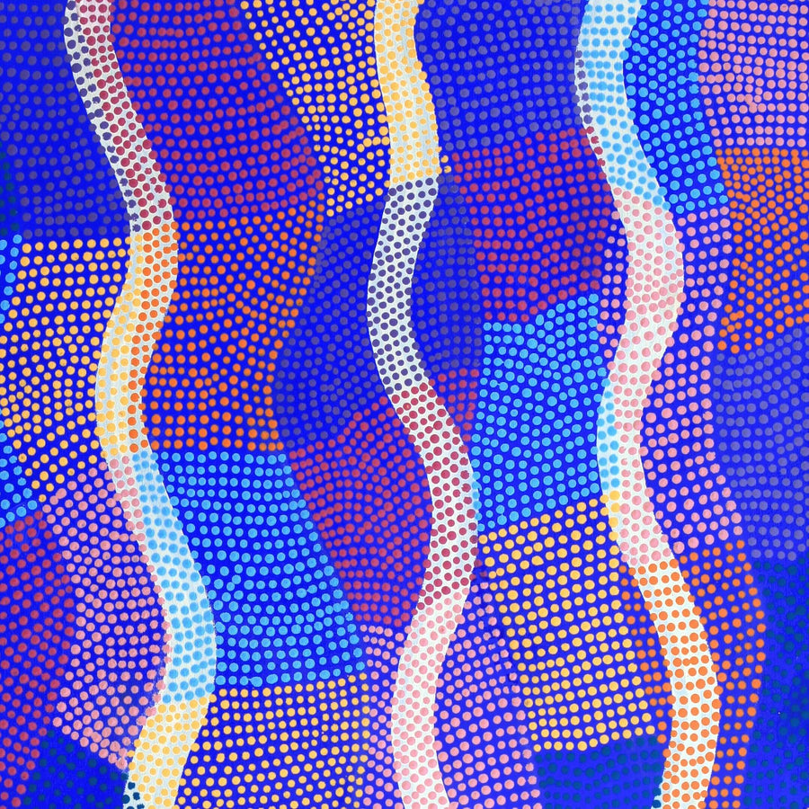 Aboriginal Artwork by Ann Lane Nee Dixon, Pirrnpirrnga - Desert Bore, 122x71cm