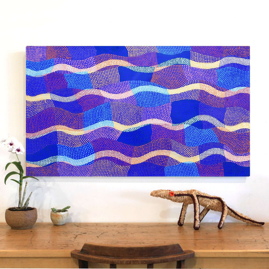 Aboriginal Artwork by Ann Lane Nee Dixon, Pirrnpirrnga - Desert Bore, 122x71cm