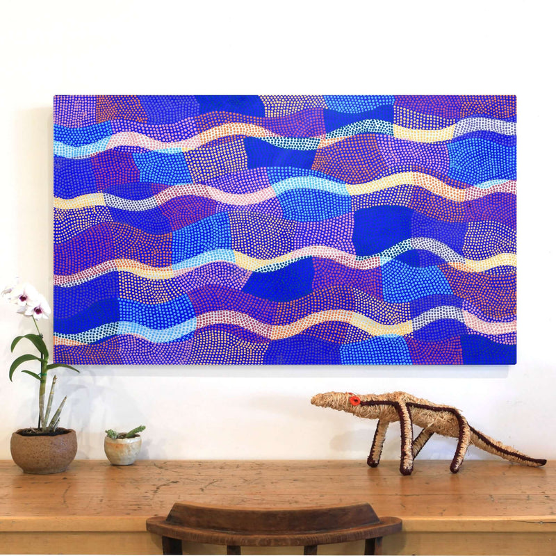 Aboriginal Artwork by Ann Lane Nee Dixon, Pirrnpirrnga - Desert Bore, 122x71cm