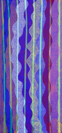 Aboriginal Artwork by Ann Lane Nee Dixon, Pirrnpirrnga - Desert Bore, 150x70cm