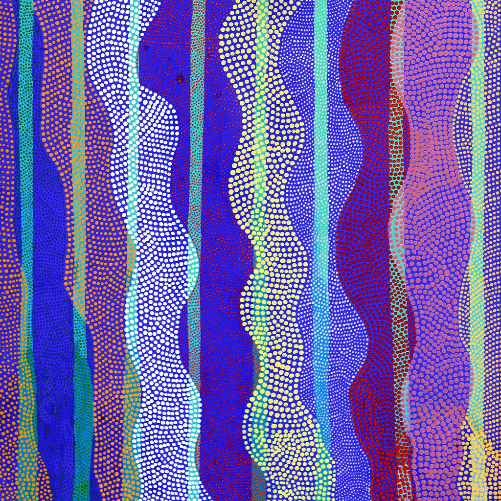 Aboriginal Artwork by Ann Lane Nee Dixon, Pirrnpirrnga - Desert Bore, 150x70cm