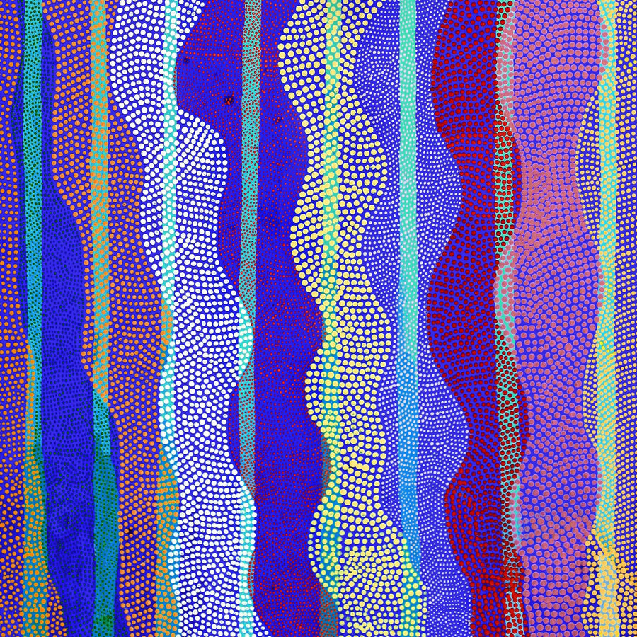 Aboriginal Artwork by Ann Lane Nee Dixon, Pirrnpirrnga - Desert Bore, 150x70cm